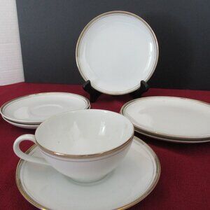 Royalton China Golden Elegance 3 dessert dishes 3 saucers 1 tea cup vintage